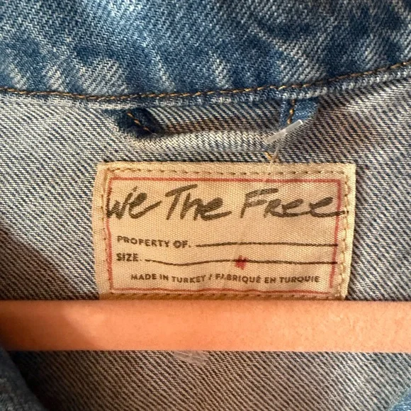 FREE PEOPLE FRINGE DENIM JACKET size medium - Picture 5 of 7